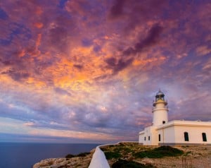 Menorca sunset at Faro de Caballeria Lighthouse